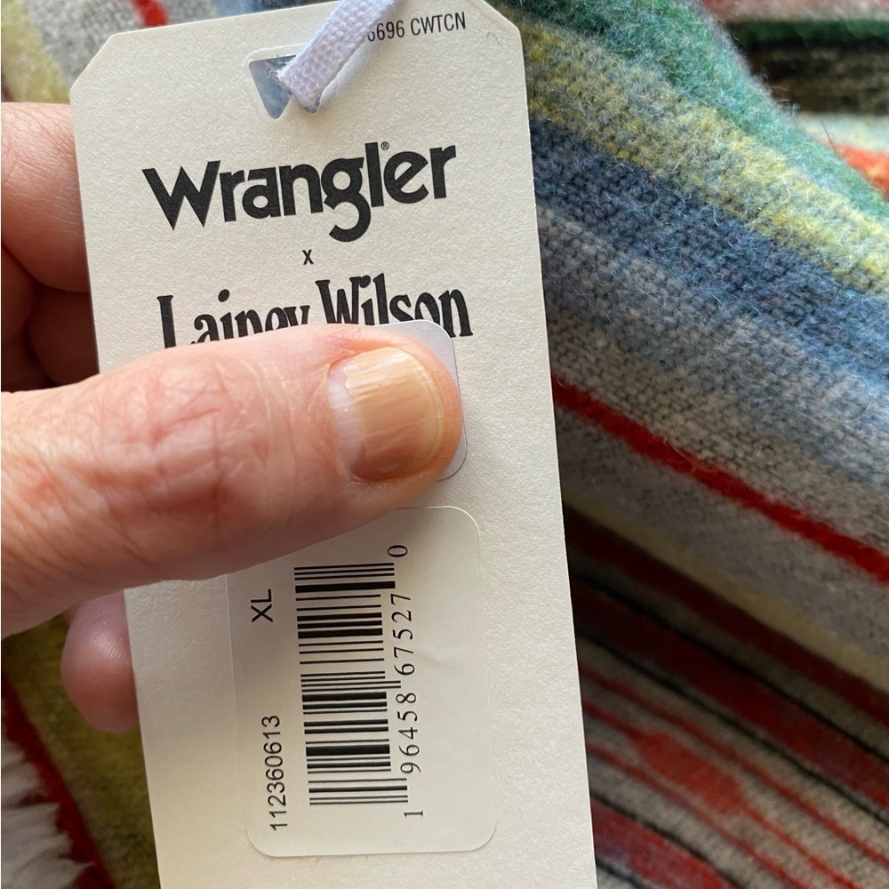 Wrangler + Lainey Wilson Sunburn Aztec Wool Coat Rodeo Ben Faux Sherpa sz XL - Picture 9 of 10